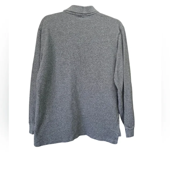 Polo Ralph Lauren Custom Fit L Gray Long Sleeve polo Shirt Heathered Preppy - Picture 2 of 6